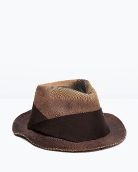 brown straw hat with dark brim