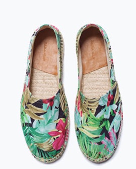 pair of ladys slippers with flower print
