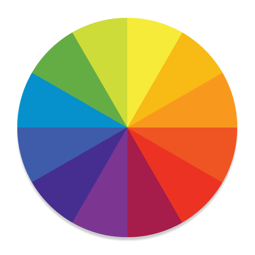 color wheel displaying all colours of rainbow in a circle